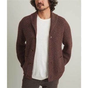 Marine Layer Easton Cardigan Sweater Mens Woodland Brown Wool Blend Shaw Medium
